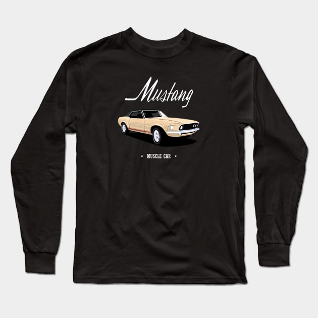 Mustang Classic American Cars Long Sleeve T-Shirt by Turbo29